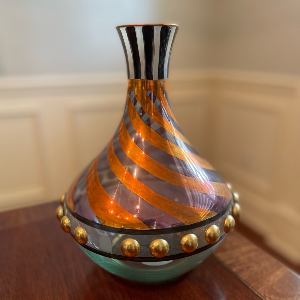 Mackenzie-Childs glass tango decanter vase
